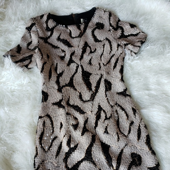 Topshop Sequin Tinsel T-shirt Dress - Picture 3 of 8